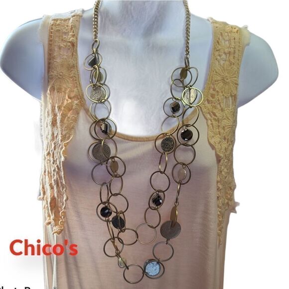 CHICO'S Statement Coin open link necklace - Picture 1 of 6